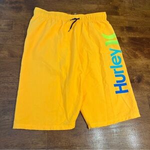 Hurley Yellow Swim Shorts boys size XL